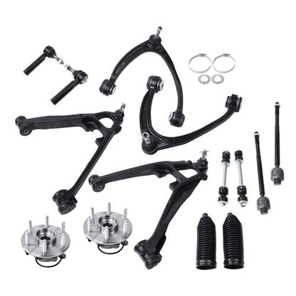Solid Spare Front Upper Lower Control Arms Wheel Hub 4WD 14pc For GMC Sierra 1500 2007-2013
