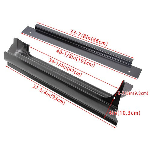 Solid Spare For 67-72 Chevy GMC C10 Truck LH RH Side Full Rocker Panels w/ Inner Patch Panel