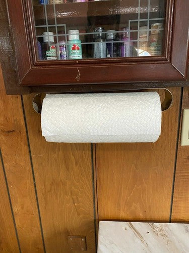 Solid Spare Paper Towel Holder Under Cabinet Wall Mount Roll Rack for Kitchen Bathroom