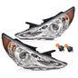 Solid Spare Fit For 2011-2014 Hyundai Sonata Chrome Housing Projector Headlights Assembly