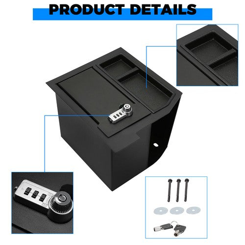 Solid Spare Center Console Safe Box For Toyota Tundra 07-13 /Sequoia 2008-2021 #00016-79184
