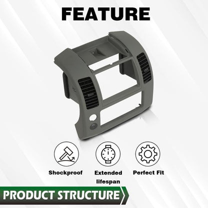 Solid Spare Center Dash Console Instrument Panel Bezel Gray Fit For 05-20 Nissan Frontier