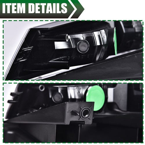 Solid Spare Clear Chrome Headlights Bumper Lights Fit For 04-12 GMC Canyon Chevy Colorado