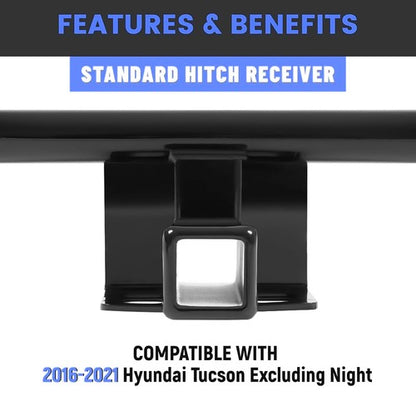 Solid Spare Fits Hyundai Tucson 2016-2021 Trailer Hitch Class 3 Receiver 2" Excluding Night