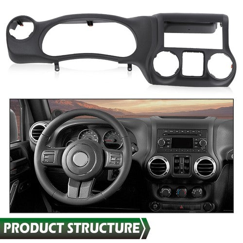 Solid Spare Fit For 2011-2014 Jeep Wrangler Dash Instrumen Cluster Radio Bezel Trim Cover