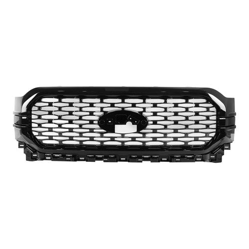 For 2021 2022 2023 Ford F150 F-150 XL XLT Front Bumper Grill Upper Grille Black