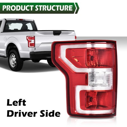 Solid Spare Fit For 2018-2020 Ford F150 F-150 Left Side Red Rear Tail Lights Replacement