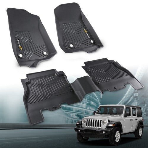 Solid Spare TPE Floor Mats Fit For 18-2023 Jeep Wrangler JL Unlimited All Weather Car Liners