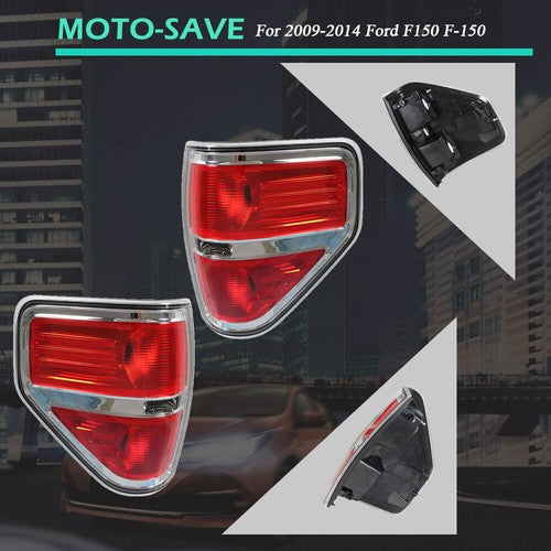 Solid Spare Tail Light Set Fit FOR 2009-2014 Ford F150 F-150 Rear Body Lamps L+ R Halogen