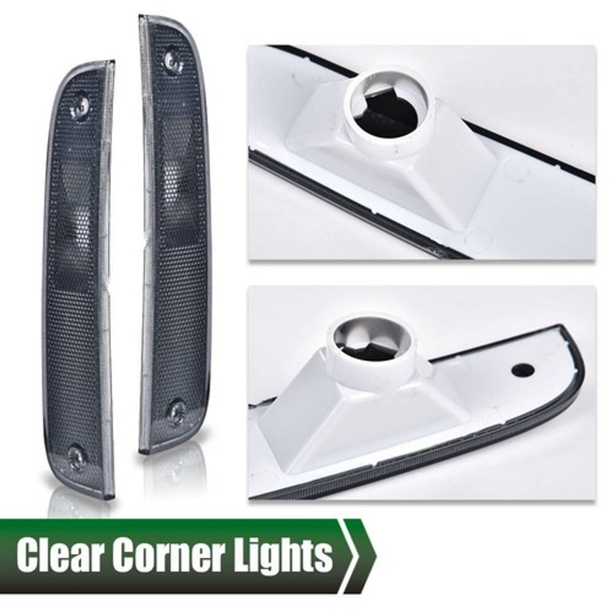 Solid Spare Fit For 1997-2001 Jeep Cherokee XJ Smoke Corner Lights + Bumper Signal Lights