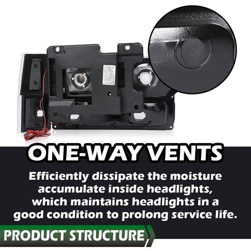 Solid Spare Fit For 94-00 C/K Suburban Clear Corner LED DRL Headlights Bumper Lamps Black