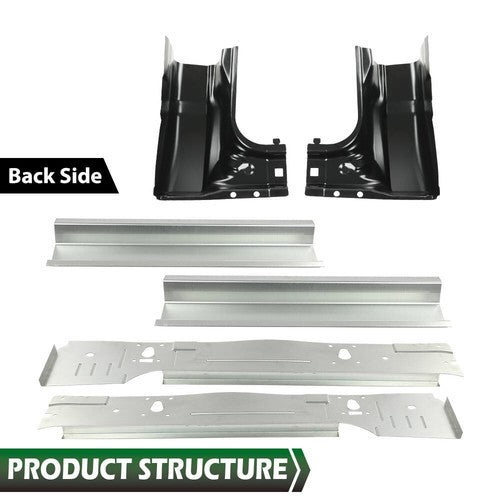 Solid Spare Fit For 99-16 Ford Super Duty Standard Cab Inner&Outer Rocker Panels+Cab Corner
