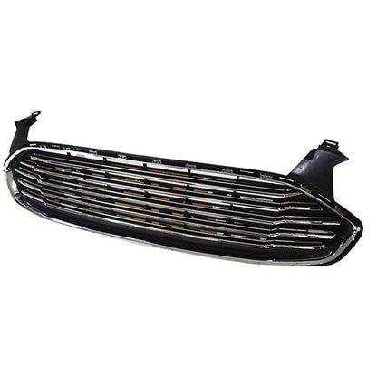 Solid Spare New For Ford Fusion 2013-2016 2pcs Chrome Grill Front Upper & Lower Grille Kit
