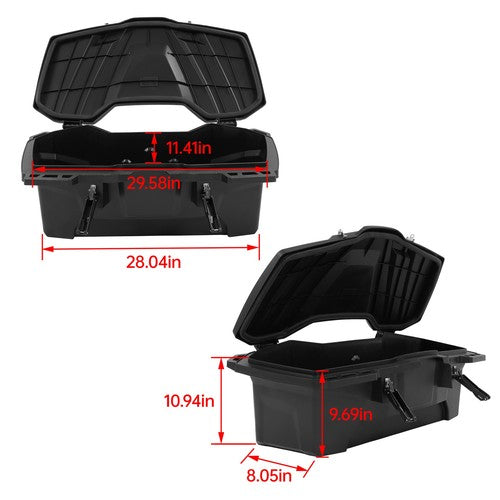 Solid Spare Rear Rack Storage Trunk Box Cargo Box For Yamaha Kawasaki Honda w/ 0.75"-1" Tube