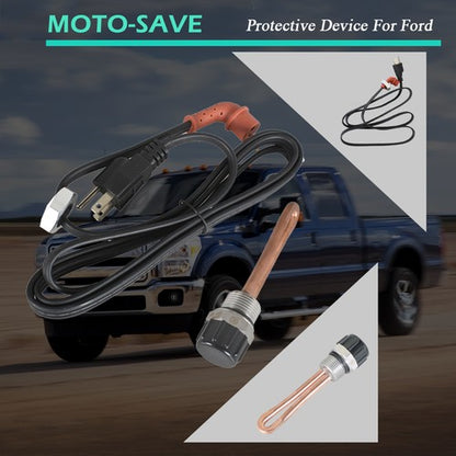 Solid Spare For 03-10 Ford 6.4L Powerstroke Diesel Engine Block Heater Element & Cord Cable