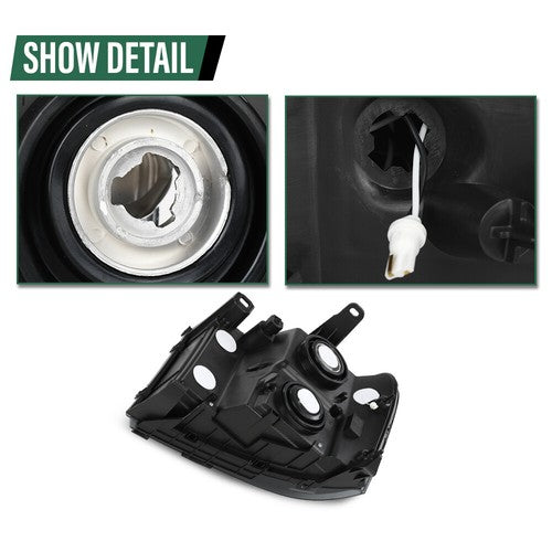 Solid Spare Fit For 07-14 GMC Sierra 1500 2500 3500 Smoke Lens LED Tube DRL Headlights