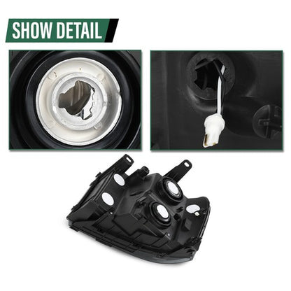 Solid Spare Fit For 07-14 GMC Sierra 1500 2500 3500 Smoke Lens LED Tube DRL Headlights
