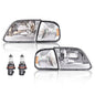 Solid Spare Chrome Housing Headlights Amber Corner Fit For 1997-2003 Ford F150 Expedition