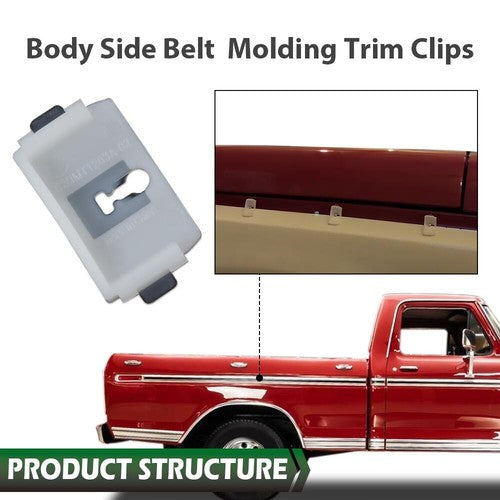 Solid Spare Bed Side Belt Molding Trim Clips Fit For 73-79 Ford F100 F150 F250 F350 Bronco