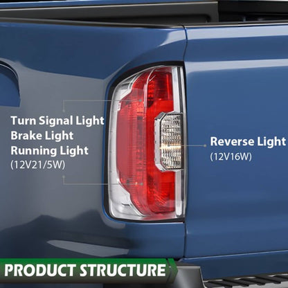 Solid Spare Tail Lights Brake Lamps Assembly Left+Right Side Fit For 2015-2022 GMC Canyon