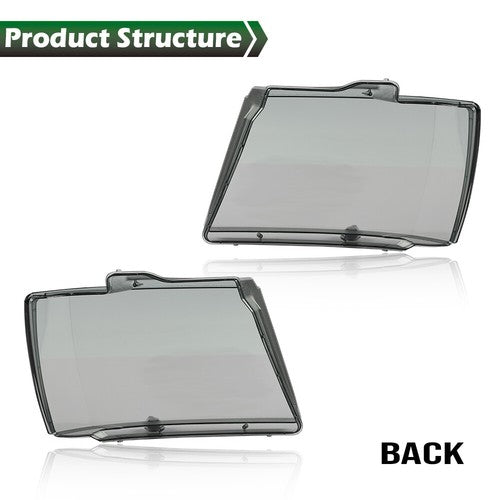 Solid Spare Fit For 07-2014 Chevy Tahoe Suburban Headlights Headlamp Lens Smoked Cover 2Pcs