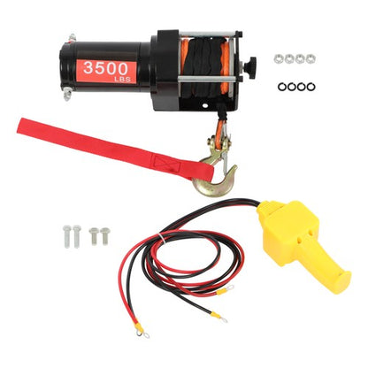 Solid Spare 3500lbs Electric Winch 12VDC/1.5HP 3/16in x 39ft Synthetic Rope IP55 Waterproof