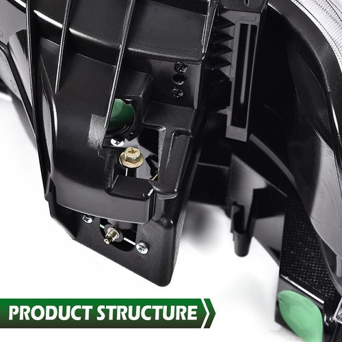 Solid Spare Pair Clear Lens Black Housing Headlights Fit For 99-02 Silverado/00-06 Suburban