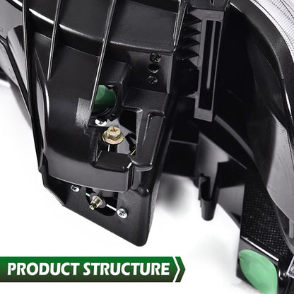 Solid Spare Pair Clear Lens Black Housing Headlights Fit For 99-02 Silverado/00-06 Suburban