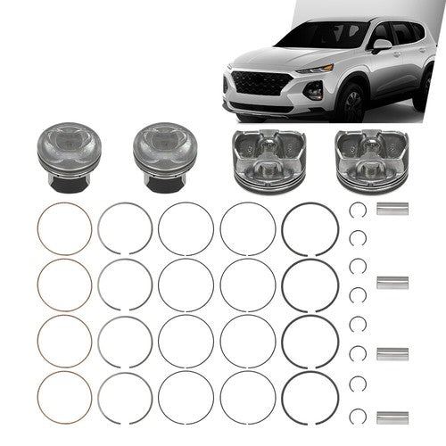 Solid Spare Fit For 11-19 Hyundai Sonata Kia Sorento Optima 2.4L Engine Pistons w/ Rings Kit