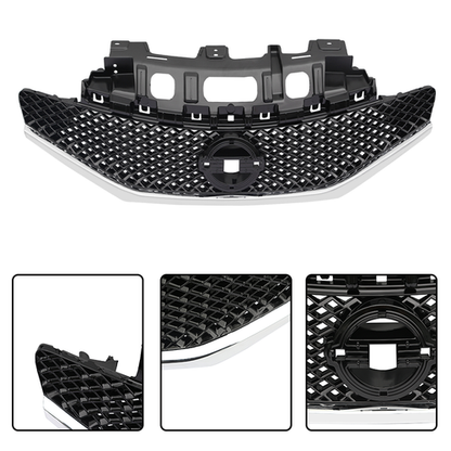 6pcs Front Bumper Upper Lower Grille+Fog Lights For 2015-2016 Nissan Versa Note