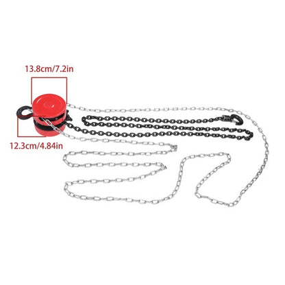 Solid Spare Chain Hoist Chain Block 1 Ton Capacity 10 Feet Lift Steel Construction Red