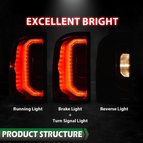 Solid Spare LED Tail Lights Fit For 2016-2018 GMC Sierra Rear Brake Stop Lamps Left+Right