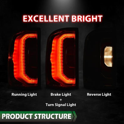 Solid Spare LED Tail Lights Fit For 2016-2018 GMC Sierra Rear Brake Stop Lamps Left+Right