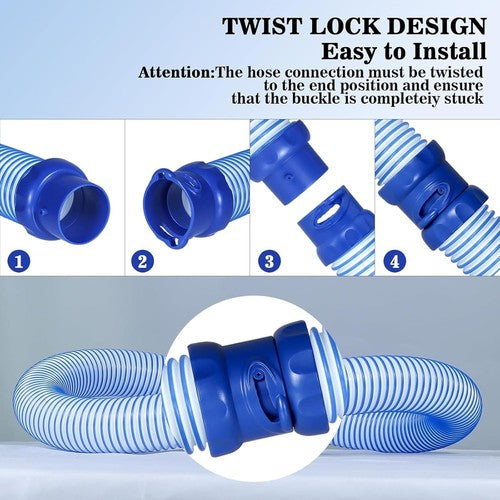 6Pcs 39" Pool Cleaner Twist Lock Hose For Baracuda Zodiac MX6 MX8 X7 T5 R0527700