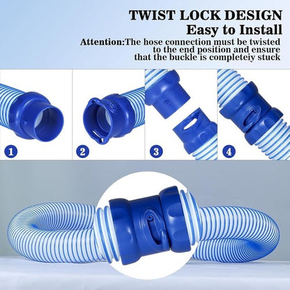 6Pcs 39" Pool Cleaner Twist Lock Hose For Baracuda Zodiac MX6 MX8 X7 T5 R0527700