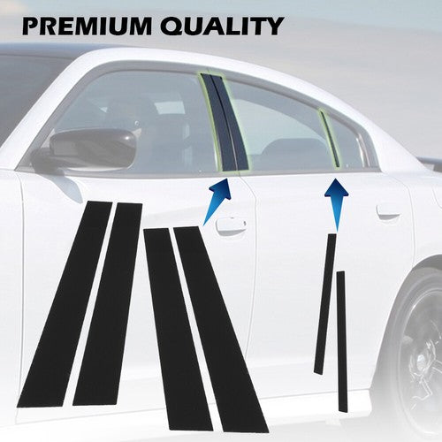 Solid Spare Fit For 11-21 Dodge Charger Door Cover Panel Trim Black Pillar Posts