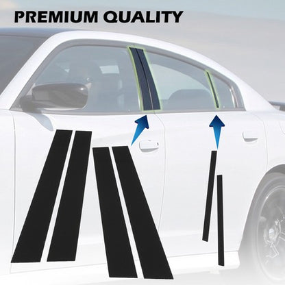 Solid Spare Fit For 11-21 Dodge Charger Door Cover Panel Trim Black Pillar Posts