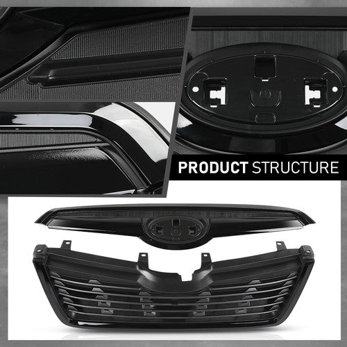 Solid Spare Fit For 2019-2021 Subaru Forester Front Bumper Upper Grille Honeycomb Grill
