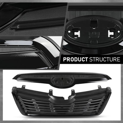 Solid Spare Fit For 2019-2021 Subaru Forester Front Bumper Upper Grille Honeycomb Grill