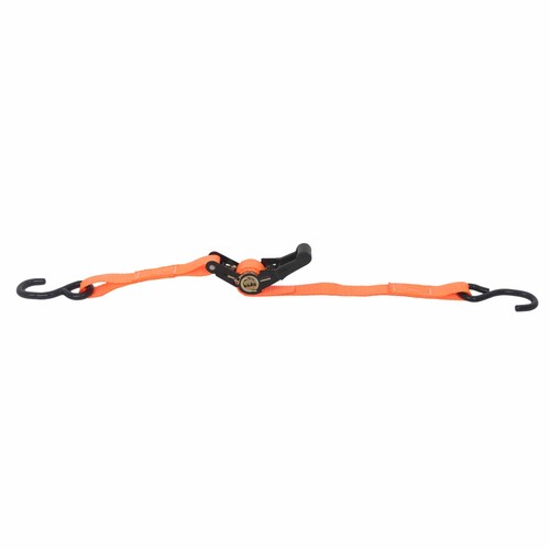 Solid Spare 2 Pack Ratchet Strap Polyester Orange Fracture Strength 2400lbs 1in*4ft S Hooks