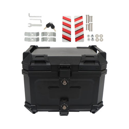 Solid Spare Motorcycle Top Case Waterproof Rear Tour Box with Security Lock Helmet Case 45L
