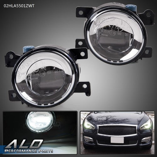 Solid Spare Fit For 2014-2018 Infiniti Q50 Q60 QX50 QX60 QX80 Pair Clear Front LED Fog