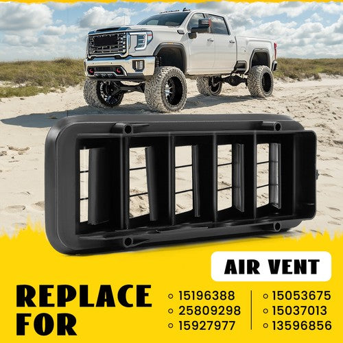 Solid Spare Back Panel Air Vent Grille Relief For 1999-2021 Chevy Silverado GMC Sierra