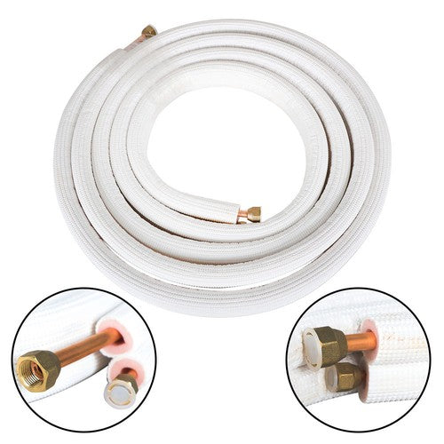 Solid Spare 16FT 1/4" - 3/8" Dia. Air Conditioning Cooling Connection Pipe Install Kit