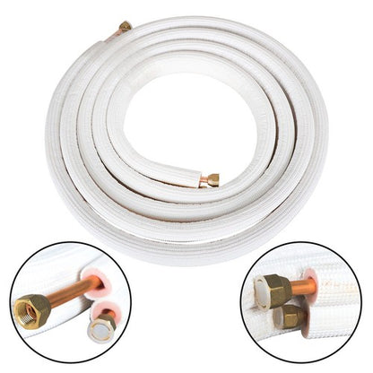 Solid Spare 16FT 1/4" - 3/8" Dia. Air Conditioning Cooling Connection Pipe Install Kit