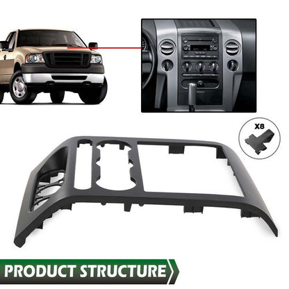 Solid Spare Fit For 2004-2008 Ford F-150 Center Dash Panel Radio Stereo Control Bezel Black