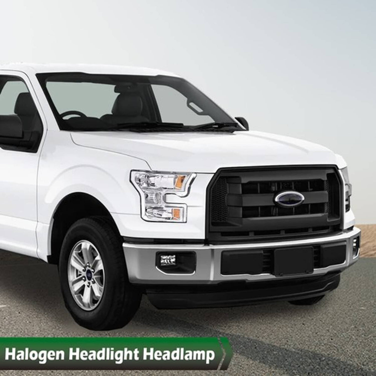 Solid Spare Fit For 15-17 Ford F-150 Amber Chrome Housing Headlight Right Passenger Side