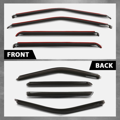 Solid Spare Fit For 15-24 Ford F150 SuperCrew Window Visor In Channel Rain Guards Vent Shade
