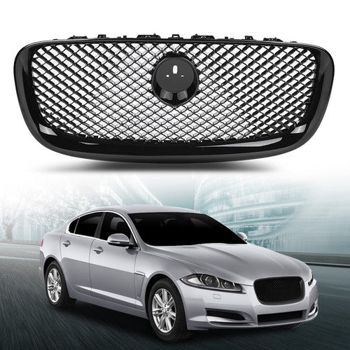 Solid Spare Front Bumper Upper Mesh Grille Fit For 2012 2013 2014 2015 Jaguar XF XFR Black