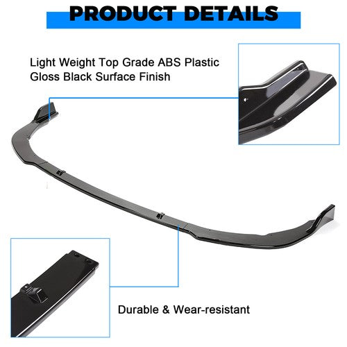 Solid Spare Front Bumper Lip Fit 2018-2020 Toyota Camry SE/XSE Glossy Black